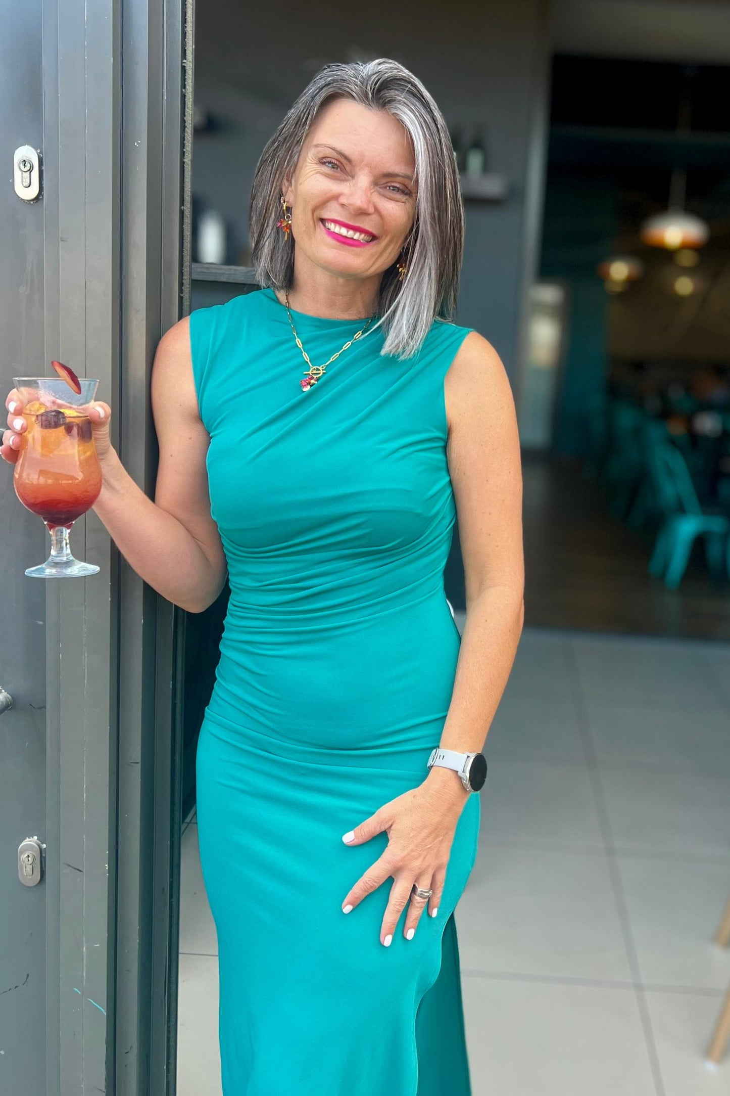 Paula Body Con Dress Turquoise