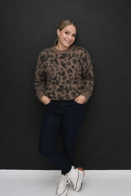 Choc Leopard Print Knit