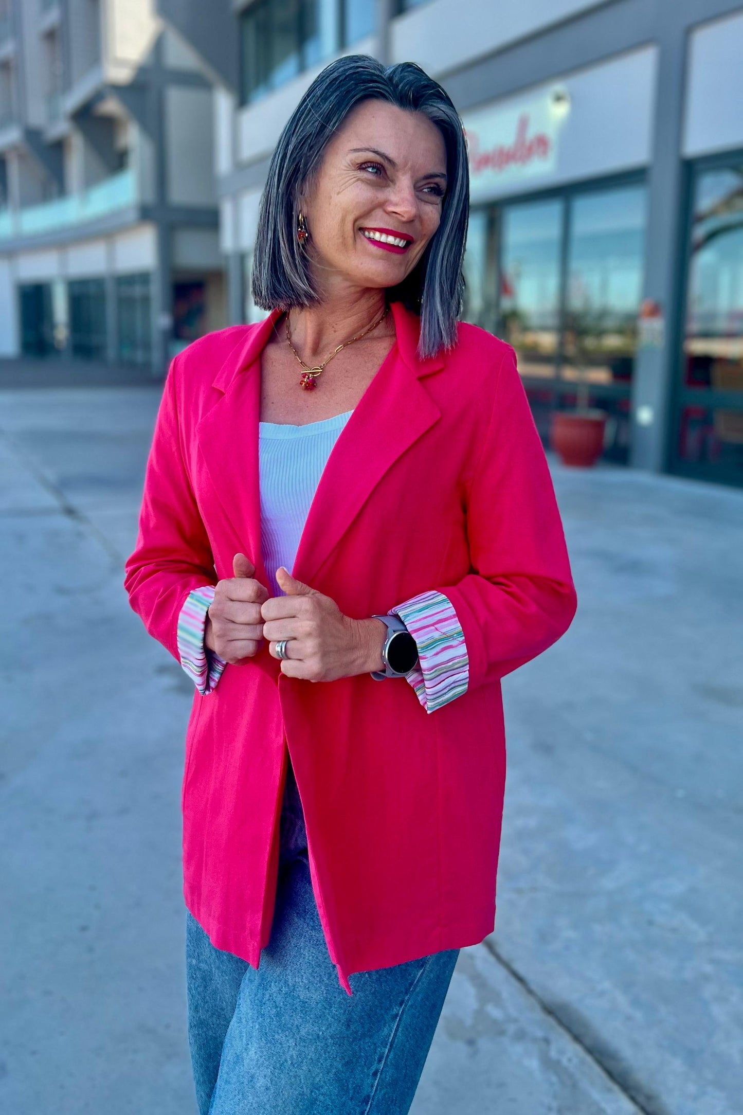 Linen Blazer Pink