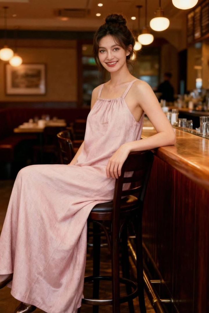 Lelane Halterneck Dress Champagne