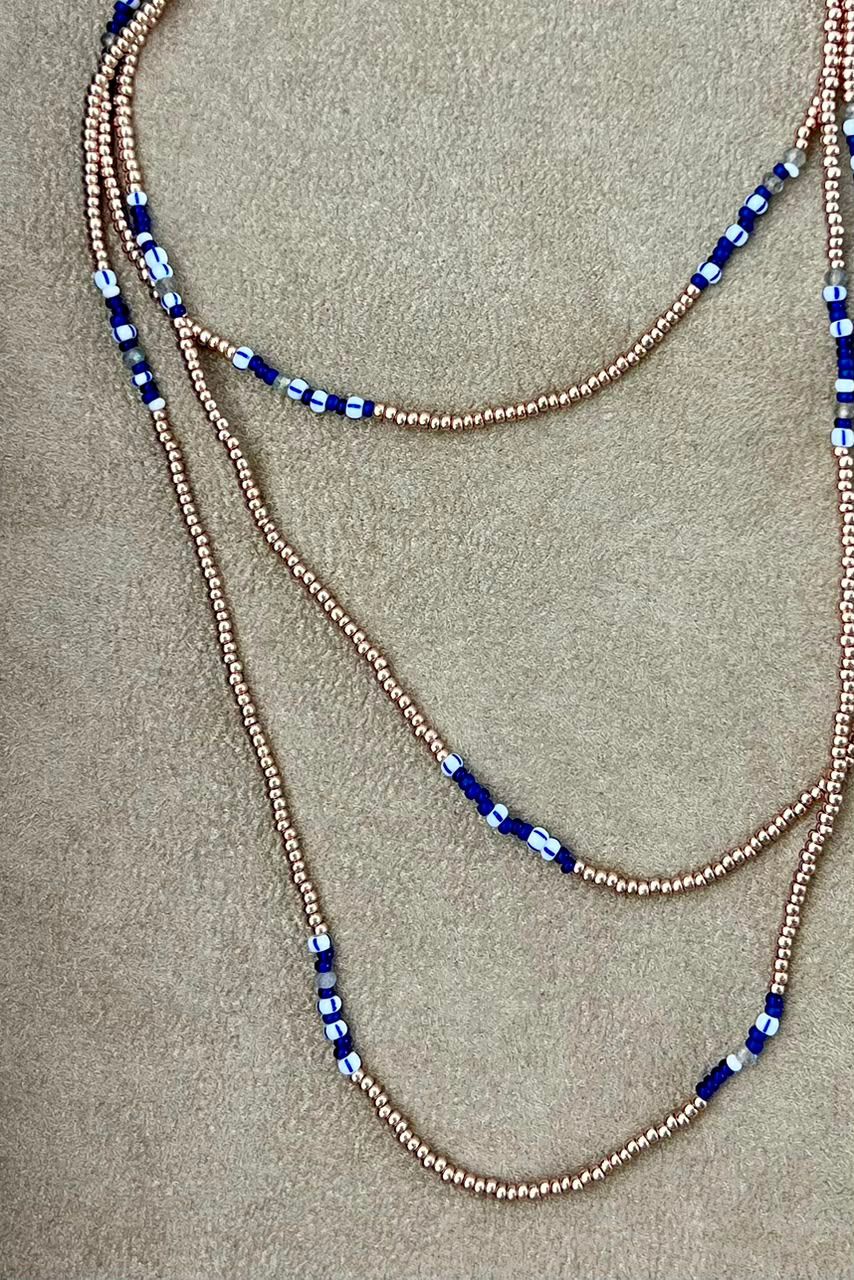 Blue,Labradorite and Champagne Beaded
