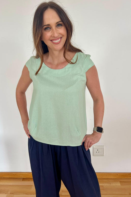 Boxy Linen Vest Fatique