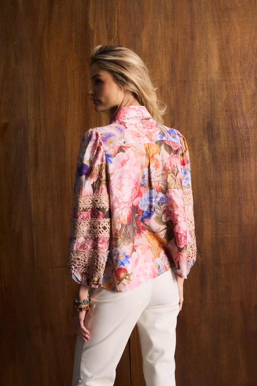 Applique Trim Blouse