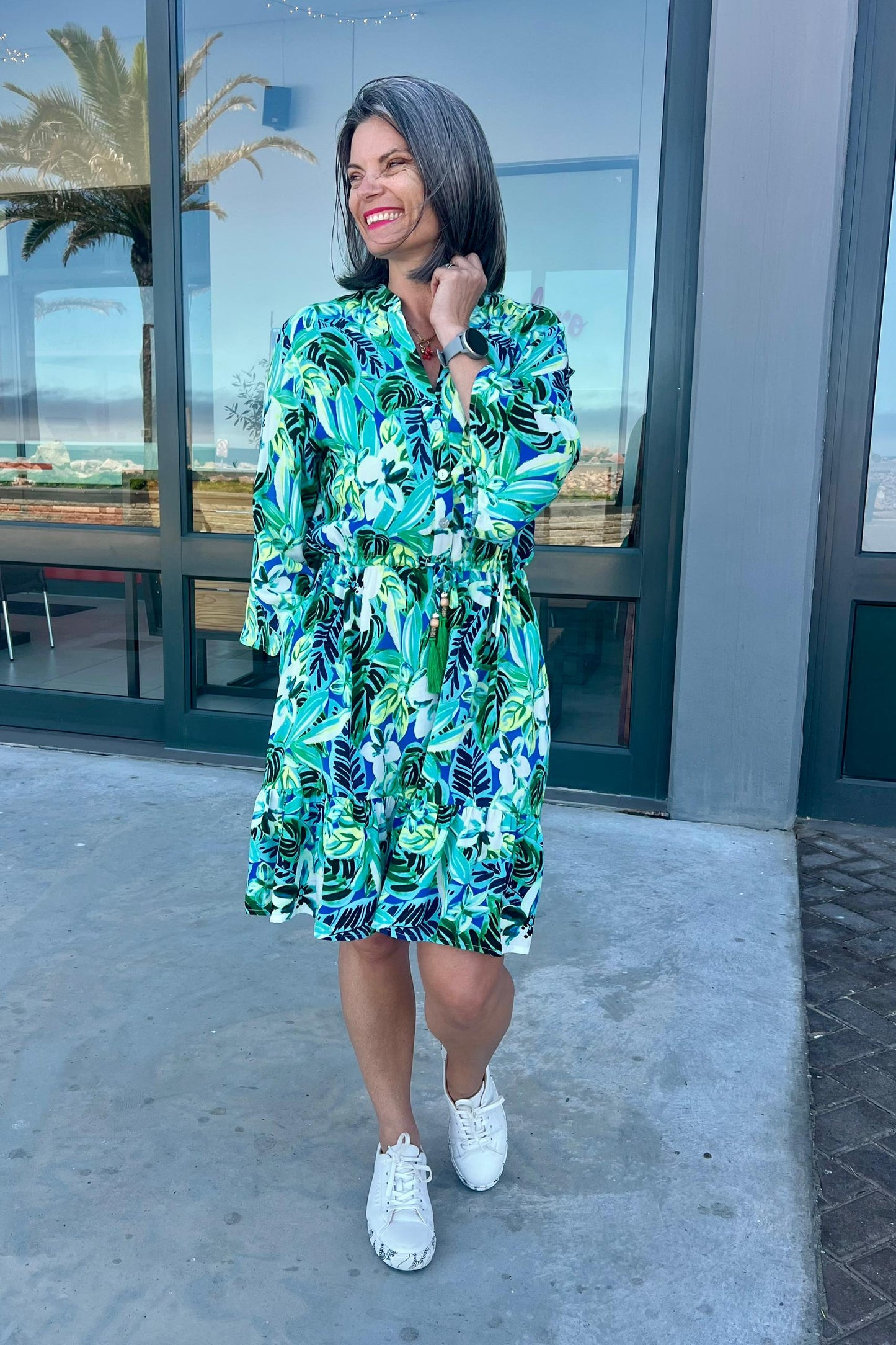 Jemiya Mini Tier Dress Tropical
