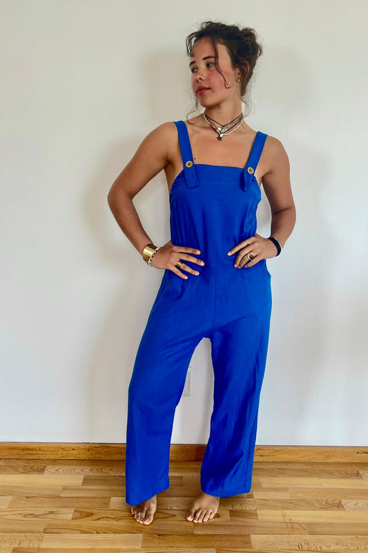 Bo Linen Jumpsuit Strong Blue