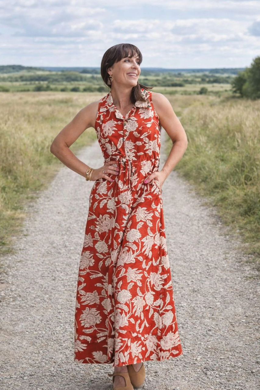 Florance Maxi Dress Berry Saffron