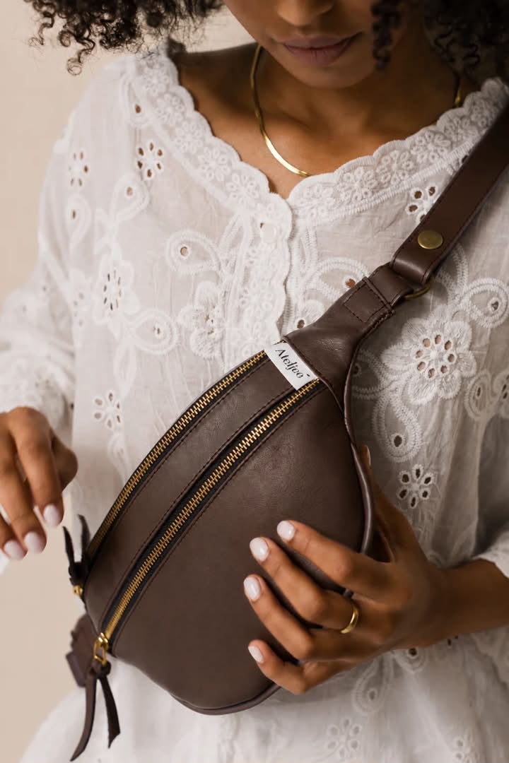 Michél Leather Moon Bag