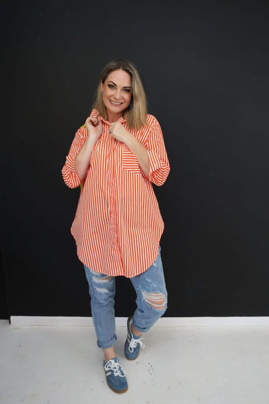 Orange Stripe Shirt