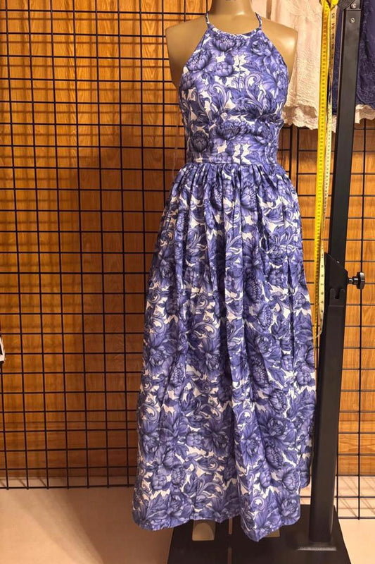 Open Back Dress White Peonie