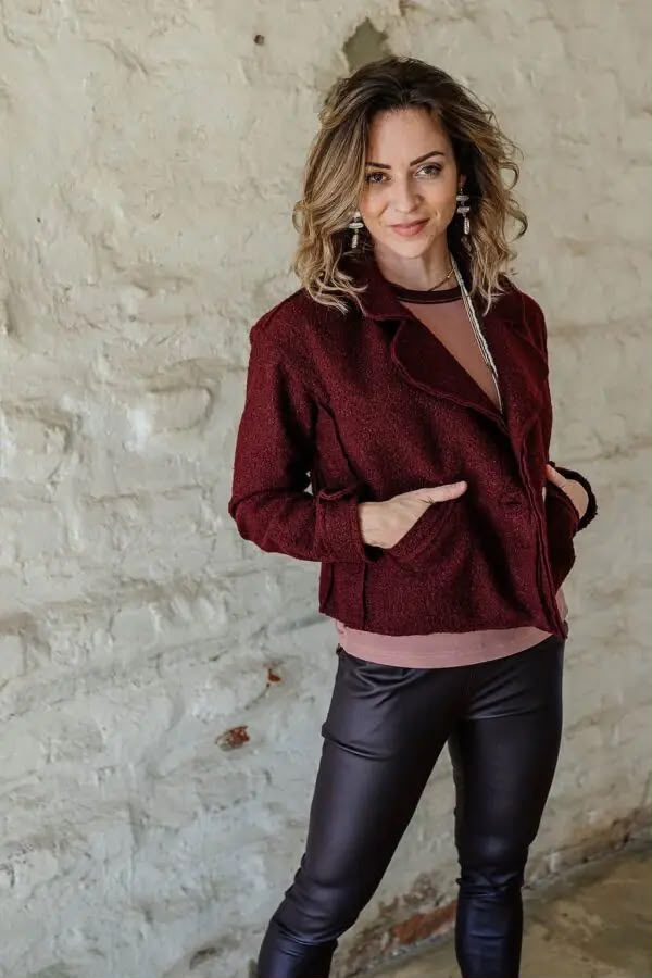 Boucle Jacket Wine
